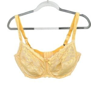 Chantelle Rive Gauche 3281 Lace Full Coverage Unlined Bra Plus 40DDDD (G) Yellow